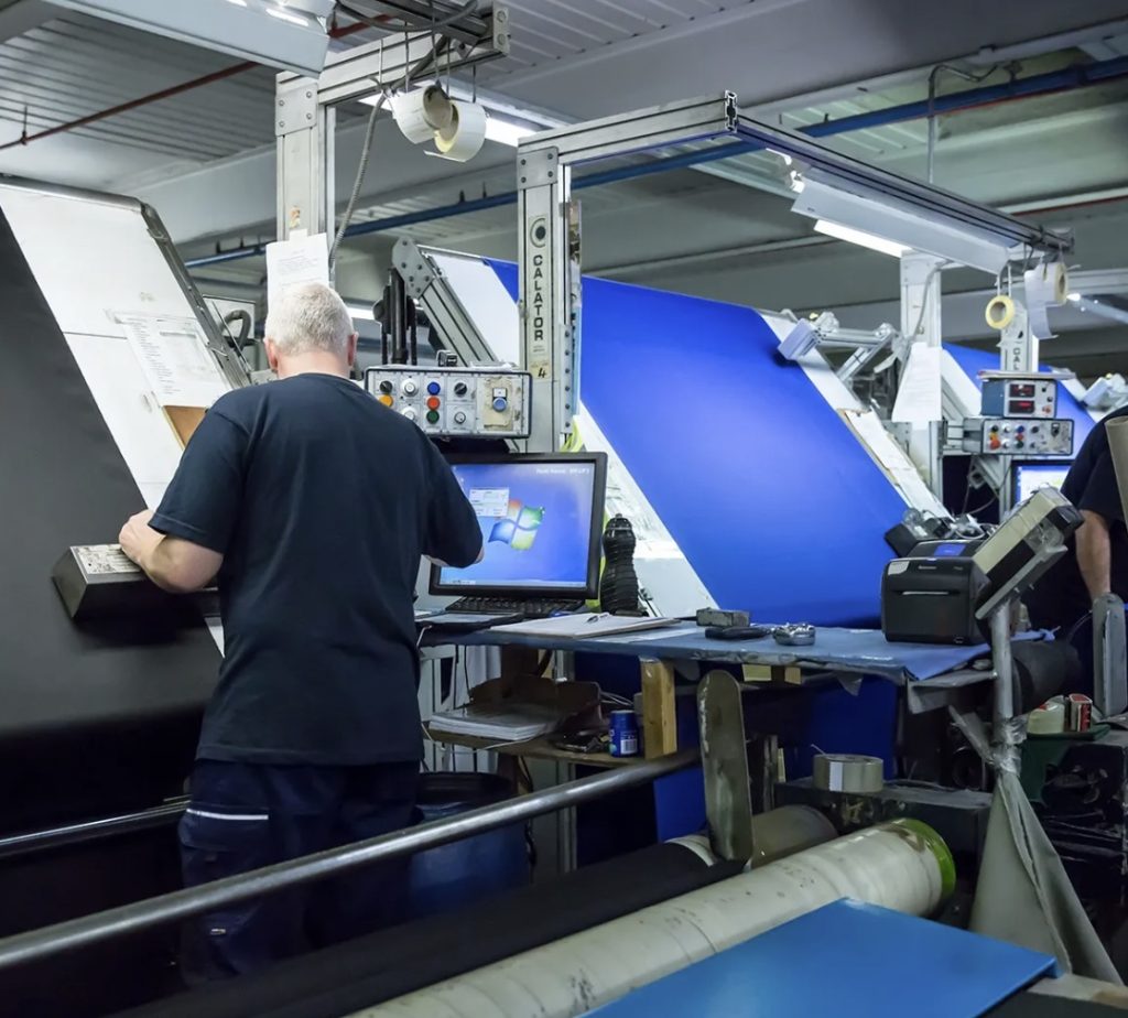 Fabric inspection station at RTS Textiles